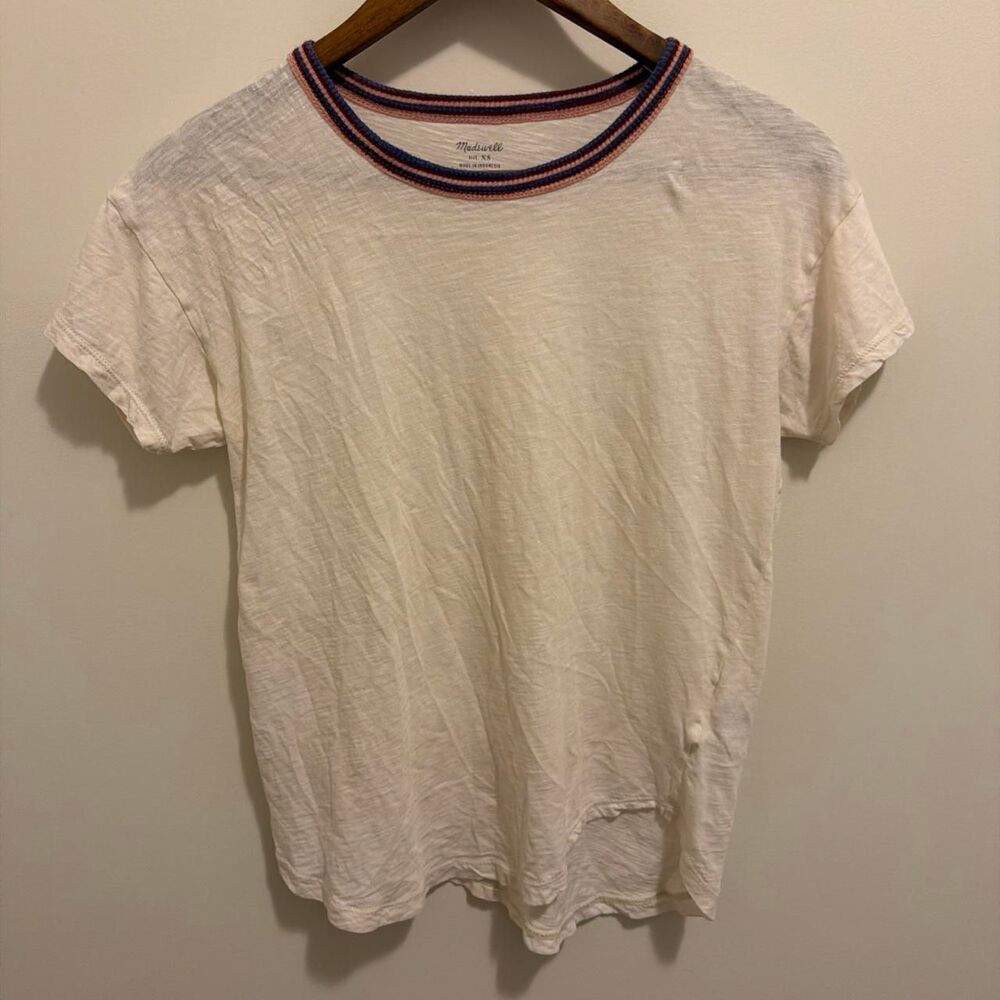 Madewell Women's White and Cream T-shirt